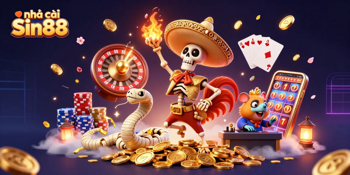 Experience the thrill of gaming with nhà cái Sin88, featuring vibrant characters and high-stakes action.